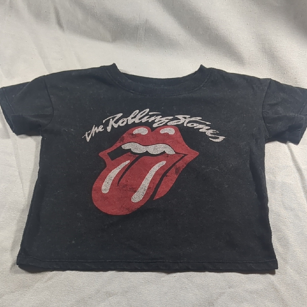 The Rolling Stones Kids Tee - Black with Red and White Logo
